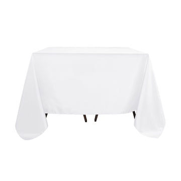 90"x90" White Seamless Square Polyester Tablecloth