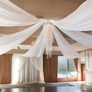 10ftx40ft White Sheer Ceiling Drape Curtain Panels Fire Retardant Fabric