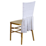 White Sheer Spandex Chair Tutu Cover Skirt, Wedding Event Chair Decor