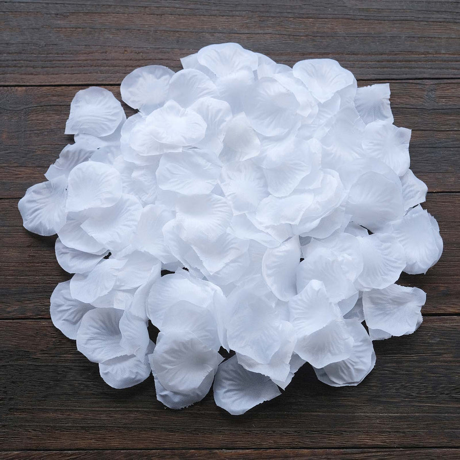 500 Pack White Silk Rose Petals Table Confetti or Floor Scatters