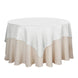 72x72 White Linen Square Overlay | Slubby Textured Wrinkle Resistant Table Overlay