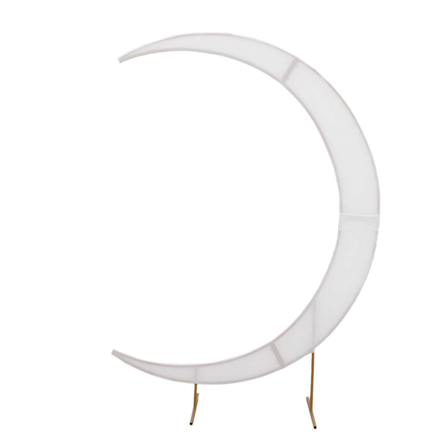 7.5ft White Spandex Crescent Moon Wedding Arch Cover, Chiara Backdrop Stand Cover#whtbkgd