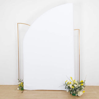 Elegant White Spandex Fitted Wedding Arch Cover