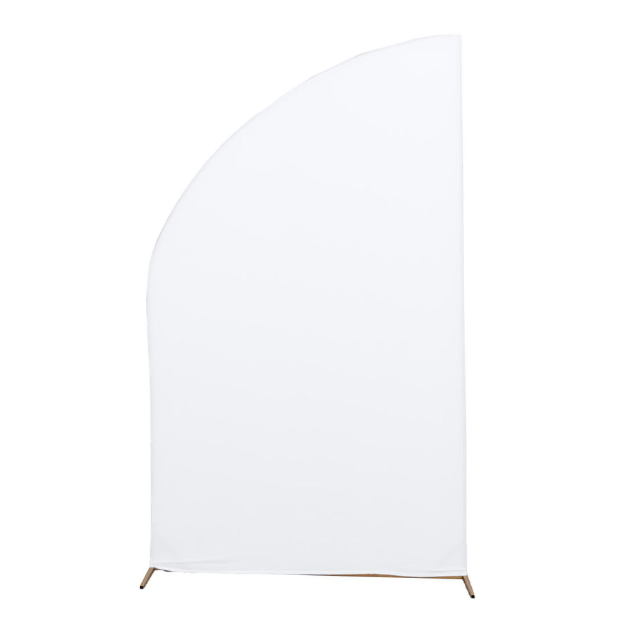 8ft White Spandex Fitted Wedding Arch Cover For Half Moon Top Chiara Backdrop Stand