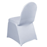 White Spandex Stretch Fitted Banquet Slip On Chair Cover - 160 GSM