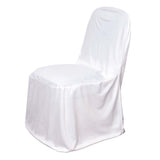 White Stretch Slim Fit Scuba Chair Covers, Wrinkle Free Durable Slip On Chair Covers#whtbkgd