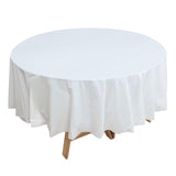 5 Pack White Round Plastic Table Covers, 84inch PVC Waterproof Disposable Tablecloths