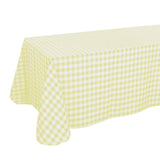Buffalo Plaid Tablecloths | 90"x156" Rectangular | White/Yellow | Checkered Polyester Linen Tableclo