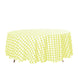 108 Round Yellow/White Checkered Wholesale Gingham Polyester Linen Picnic Restaurant Dinner Tableclo