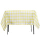 Buffalo Plaid Tablecloth | 54"x54" Square | White/Yellow | Checkered Gingham Polyester Tablecloth