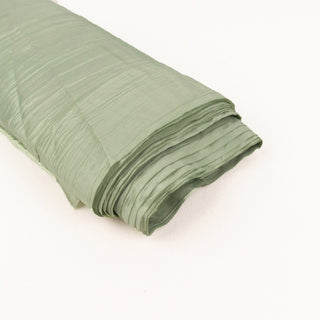 Elevate Your Event Decor with Sage Green Accordion Crinkle Taffeta Fabric Bolt