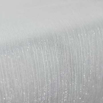 54"x10 Yards White Minimal Crinkle Chiffon Shiny Fabric Bolt, DIY Craft Fabric Roll