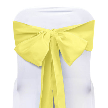 5 Pack | 6"x108" Yellow Polyester Chair Sashes