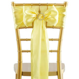 5pcs Yellow SATIN Chair Sashes Tie Bows Catering Wedding Party Decorations - 6x106"