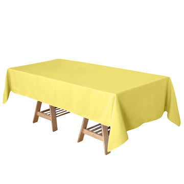 60"x102" Yellow Seamless Polyester Rectangular Tablecloth