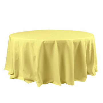 120" Yellow Seamless Polyester Round Tablecloth