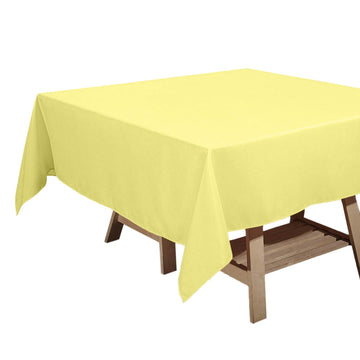 70"x70" Yellow Square Seamless Polyester Tablecloth