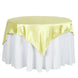 60"x 60" Yellow Seamless Satin Square Tablecloth Overlay