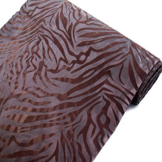 Chocolate Zebra Animal Print Taffeta Fabric Roll - Add a Wild Touch to Your Event Decor