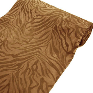 Gold Zebra Animal Print Taffeta Fabric Roll