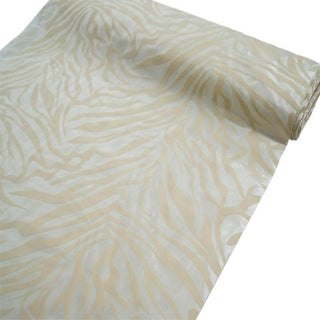 Ivory Zebra Animal Print Taffeta Fabric Roll - Add a Touch of Elegance to Your Event
