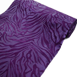 Purple Zebra Animal Print Taffeta Fabric Roll