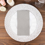 20 Pack | Silver Soft Linen-Feel Airlaid Paper Dinner Napkins