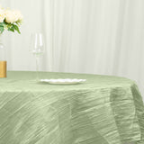 90inch x 90inch Sage Green Accordion Crinkle Taffeta Square Table Overlay