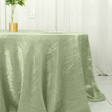 132inch Sage Green Accordion Crinkle Taffeta Round Tablecloth