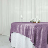 90x90inches Accordion Crinkle Taffeta Table Overlay - Violet Amethyst