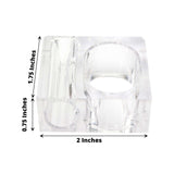 4 Pack | Clear Acrylic Square Mini Bud Vase Napkin Rings, 2-in-1 Flower Napkin Holders