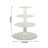 4-Tier Clear Round Acrylic Cupcake Tower Stand, Heavy Duty Cake Stand Dessert Display