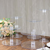 5-Tier Clear Acrylic Cake Stand Set, Cupcake Holder Dessert Pedestals