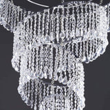 24inch 4-Tier Acrylic Diamond Crystal Chandelier Hanging Pendant Lighting Chandelier