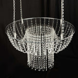 25inch Acrylic Crystal Chandelier Wedding Cake Stand, Hanging Style Drape Cake Swing