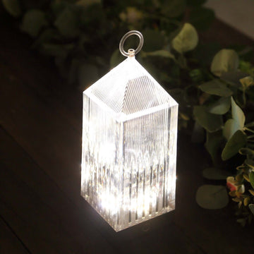 Acrylic LED Lantern Lamp Retro Lighthouse Design Rechargeable - Touch Control Crystal Decorative Night Light 11"