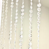 Acrylic Crystal Beaded Curtain with Fabric Rod Pocket, 43 Strands Room Divider