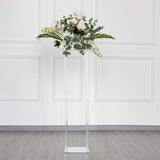 40inch Clear Acrylic Floor Vase Flower Stand With Mirror Base, Wedding Column