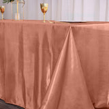 90x156inch Terracotta (Rust) Seamless Satin Rectangular Tablecloth