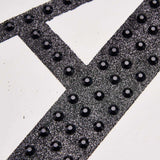 6inch Black Decorative Rhinestone Alphabet Letter Stickers DIY Crafts - W