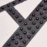 4inch Black Decorative Rhinestone Alphabet Letter Stickers DIY Crafts - H