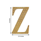 4inch Gold Decorative Rhinestone Alphabet Letter Stickers DIY Crafts - Z