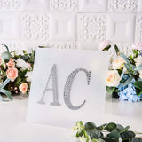 6 inch Silver Decorative Rhinestone Alphabet Letter Stickers DIY Crafts - T