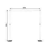 12ft Silver Aluminum Adjustable Backdrop Stand with Heavy Steel Base Plate, DIY Pipe and Drape Photo