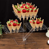 18inch Tall Clear 3-Tier Acrylic 72-Slot Ice Cream Cone Shot Glass Tray