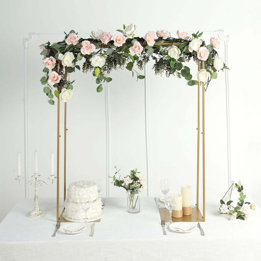 48inch Tall Gold Adjustable Over The Table Metal Flower Arch Frame Stand