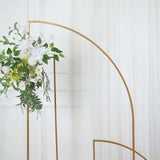 6ft Gold Metal Knife Top Floral Frame Wedding Arbor Stand, Chiara Backdrop Display Arch