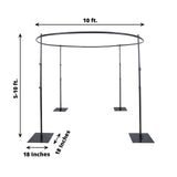 10ft Adjustable 4-Post Round Black Metal Backdrop Stand Canopy