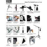 1200W White Umbrella Continuous Lighting Photo Video Studio Kit With Soft Box Reflectors and Muslin