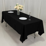 60"x102" Fire Retardant Black Tablecloth Premium Polyester Rectangular Table Cover